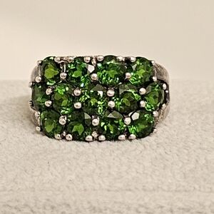 925 Silver Peridot Ring Size 6